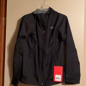 North Face black rain jacket